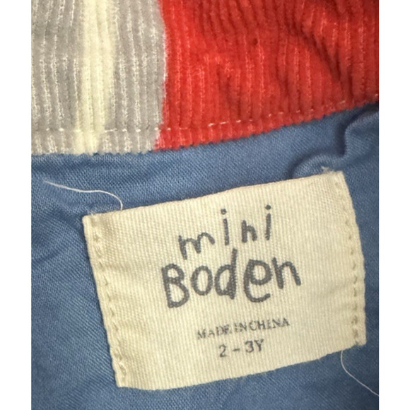 Mini Boden Corduroy Gray Cats and Primary Colored Owls Jumper Dress Size 2/3Y - Picture 5 of 7